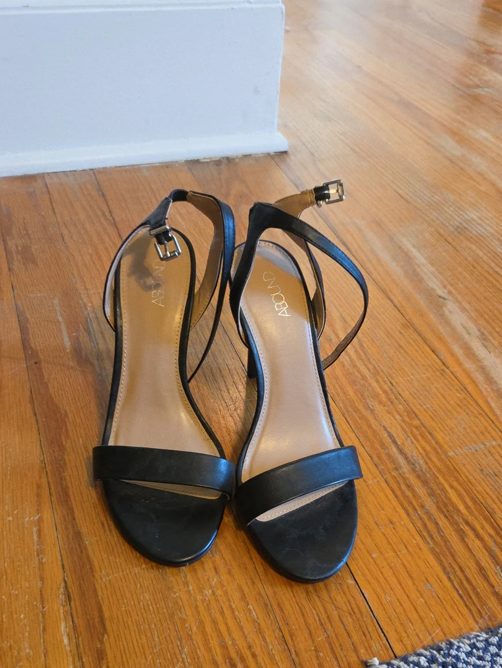 Abound Black Open-Toe Ankle Strap Heels